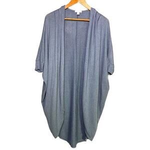 14th‎ & Union Long Open Cardigan Womens Gray Lightweight Short Sleeve Size XS